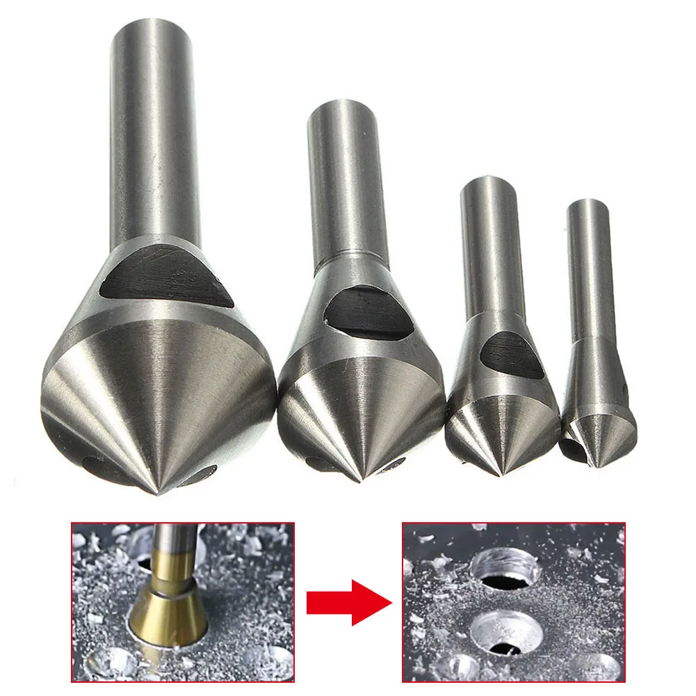 

4Pcs/Set Countersink & Deburring Center Drill Bits Stainless Steel Expanding Step Chamfering Tools HVR88