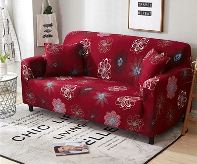 Универсальный чехол для дивана все включено Противоскользящий секционный эластичный Полный Чехол для дивана диванное полотенце Одноместный/Два/три/Четырехместный - Цвет: red