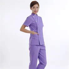 Больничное использование медицинская одежда спа красота униформа для салона стоматологическая клиника комплекты одежды воротник стойка медсестры униформа доктора Спецодежда