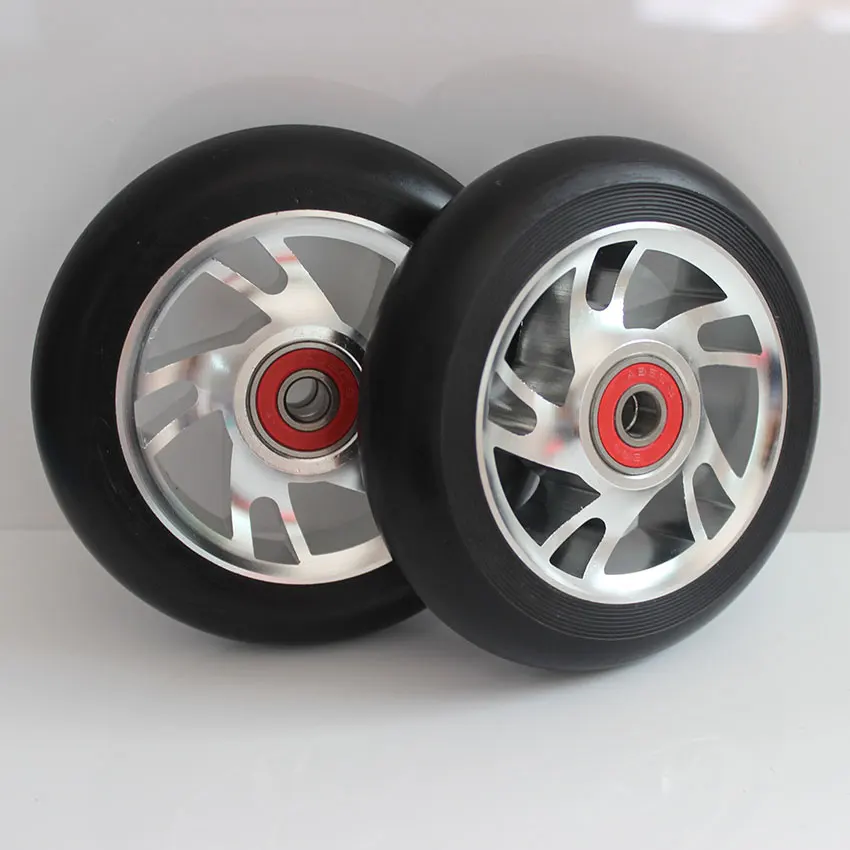 2PCS 100/110mm Stunt Scooter Wheels Multiple Choices With Aluminium Alloy Hub High elastic PU 608 ABEC-9 Bearings 88A Wheels