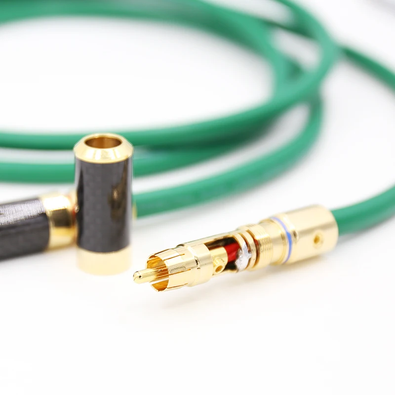 082810 высокопроизводительный посеребренный RCA Hi Fi кабель разъем из углеродного