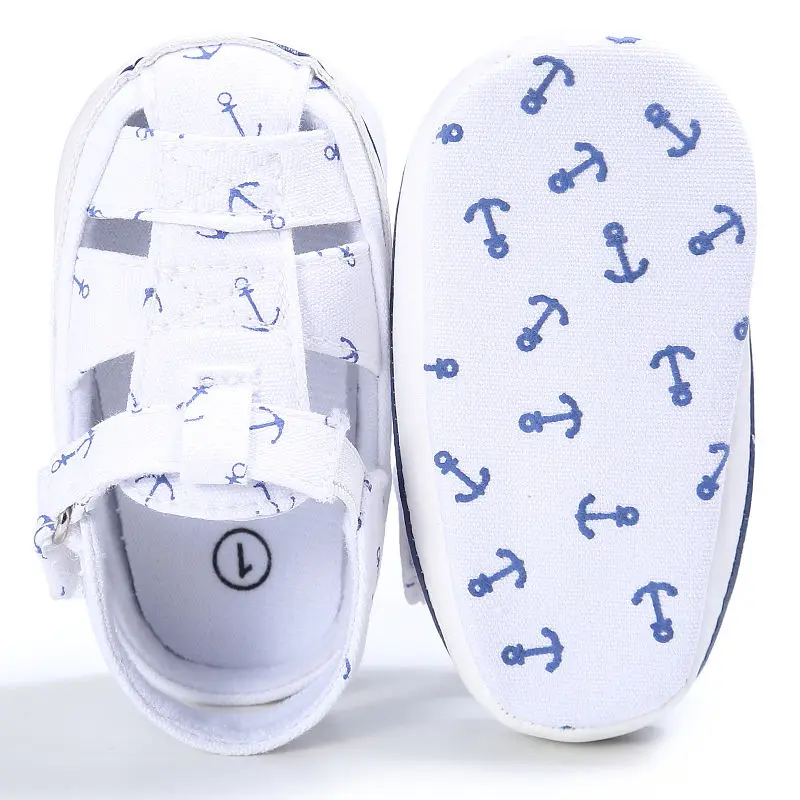 Летняя стильная модная обувь с якорем для маленьких мальчиков, обувь для малышей, домашняя обувь для восхождения с мягкой подошвой