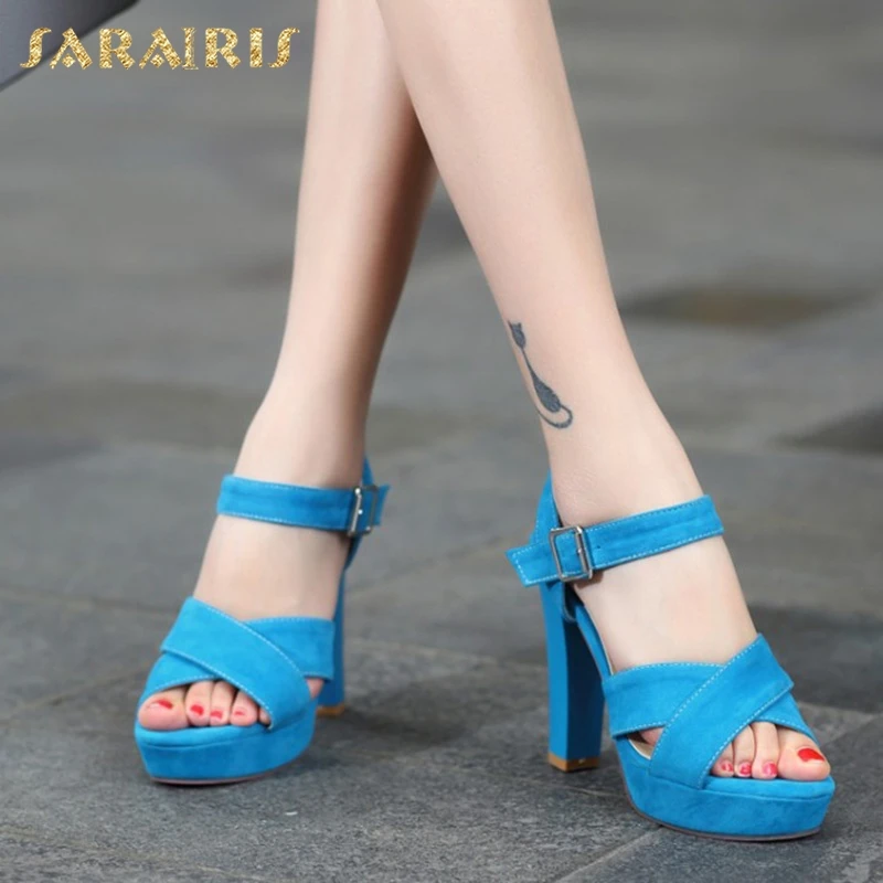

SARAIRIS 2019 classic big Size 33-43 Platform Summer Shoes Woman Sandals elegant High Heels Party Women ankle-strap Shoes woman