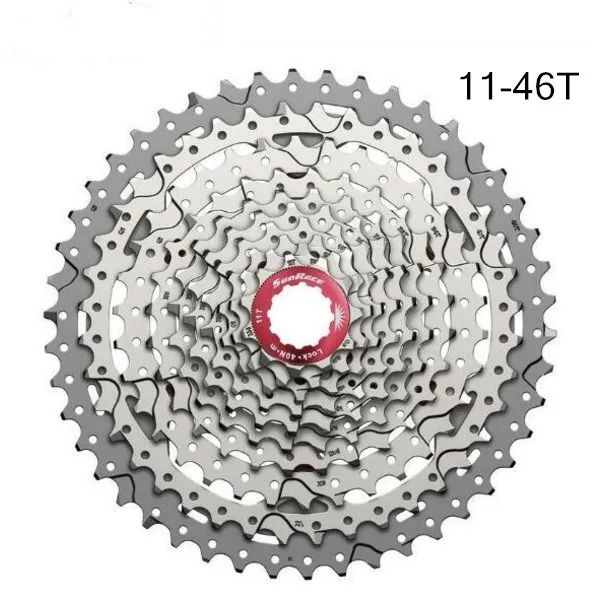 Sunracing 10 скоростей CSMS3 CSMX3 11-40 t/11-42/11-46 t mtb велосипед свободные колеса кассета широкое соотношение mtb велосипед кассета - Цвет: MX3 46T silver red