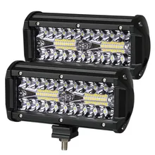 2 шт. светодиодный светильник 7 дюймов светодиодный светильник 3 ряда рабочий светильник комбинированный луч для вождения внедорожная лодка автомобиль тягач 4x4 внедорожник 12 В 24 В