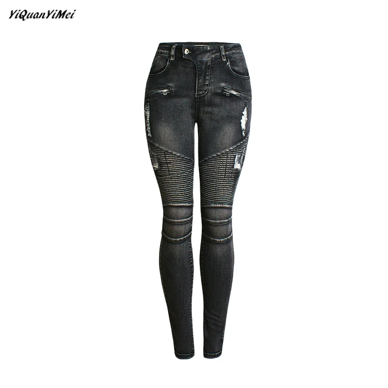 women's black moto skinny jeans