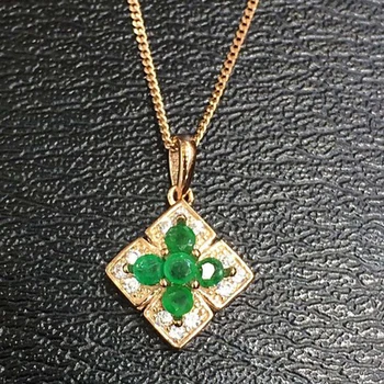 

Qi Xuan_Fashion Jewelry_Colombian Green Stone Fashion Necklaces_Rose Gold Color Pendant Necklaces_Factory Directly Sales