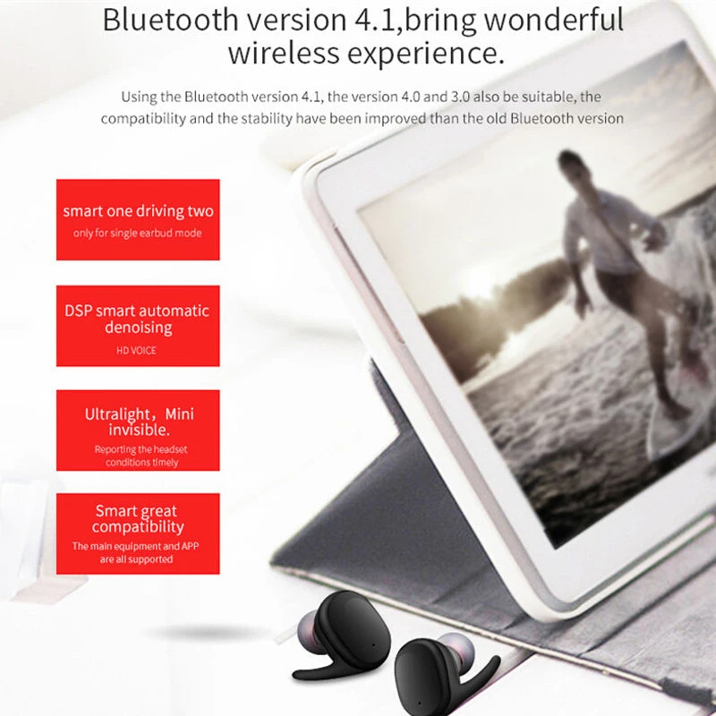 Mini Invisible Twins Wireless Earphones TWS Bluetooth Stereo Sport Waterproof Headset Earbuds Handsfree for iPhone Xiaomi (6)