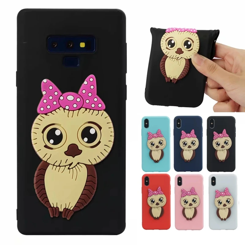 

3D Cute Owl Girl Case For Samsung Galaxy A6 A8 Plus 2018 A3 A5 2017 S7 S8 S9 Silicone Phone Cover For Motorola G5 C G5S Plus