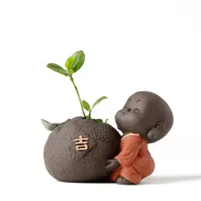 Милый маленький монах, водная культура ваза, креативный чай, животные для украшения, прекрасный чайный столик, чайные аксессуары, мини-ваза