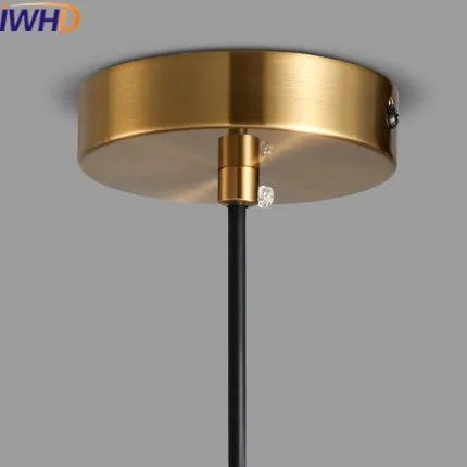 Iwhd bola de cristal LED colgante lámparas moda moderna oro hierro lámpara colgante hogar Iluminación bar hanglamp iluminación lustre
