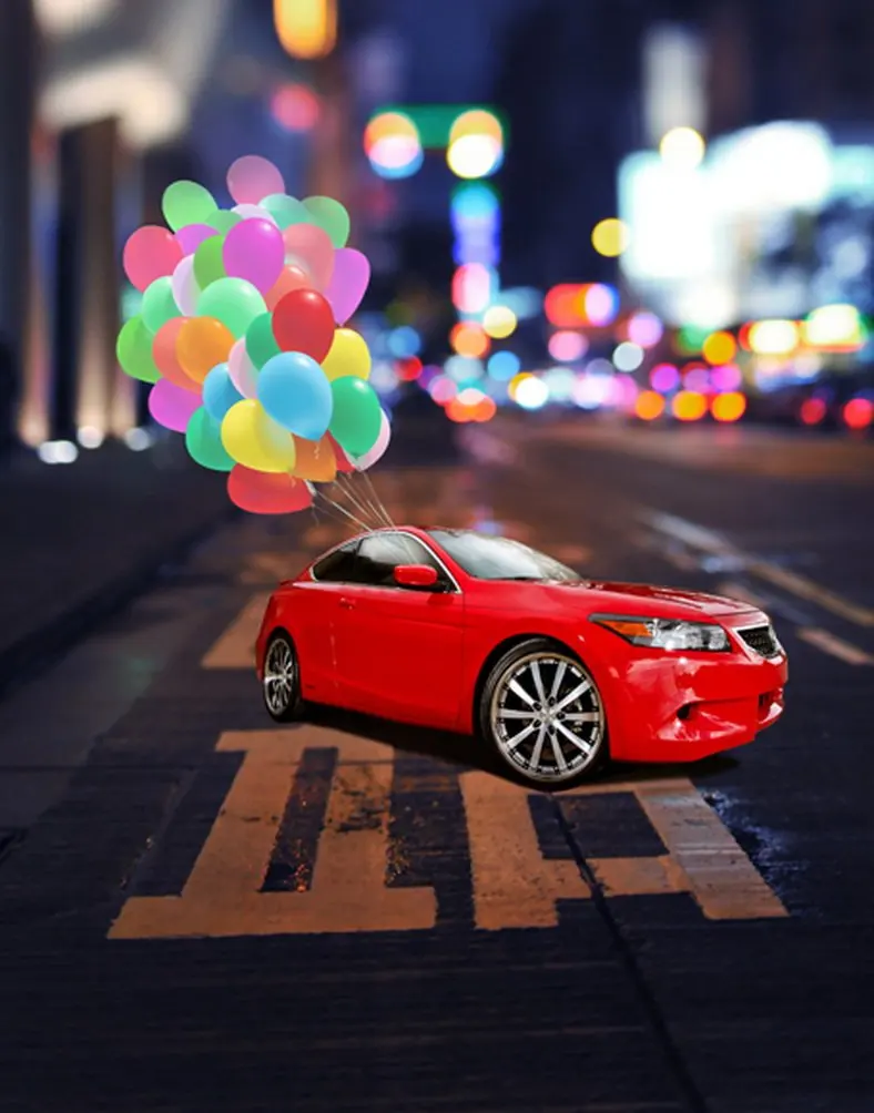 

5x7ft Red Car Balloon Photography Backdrops Photo Props Studio Background