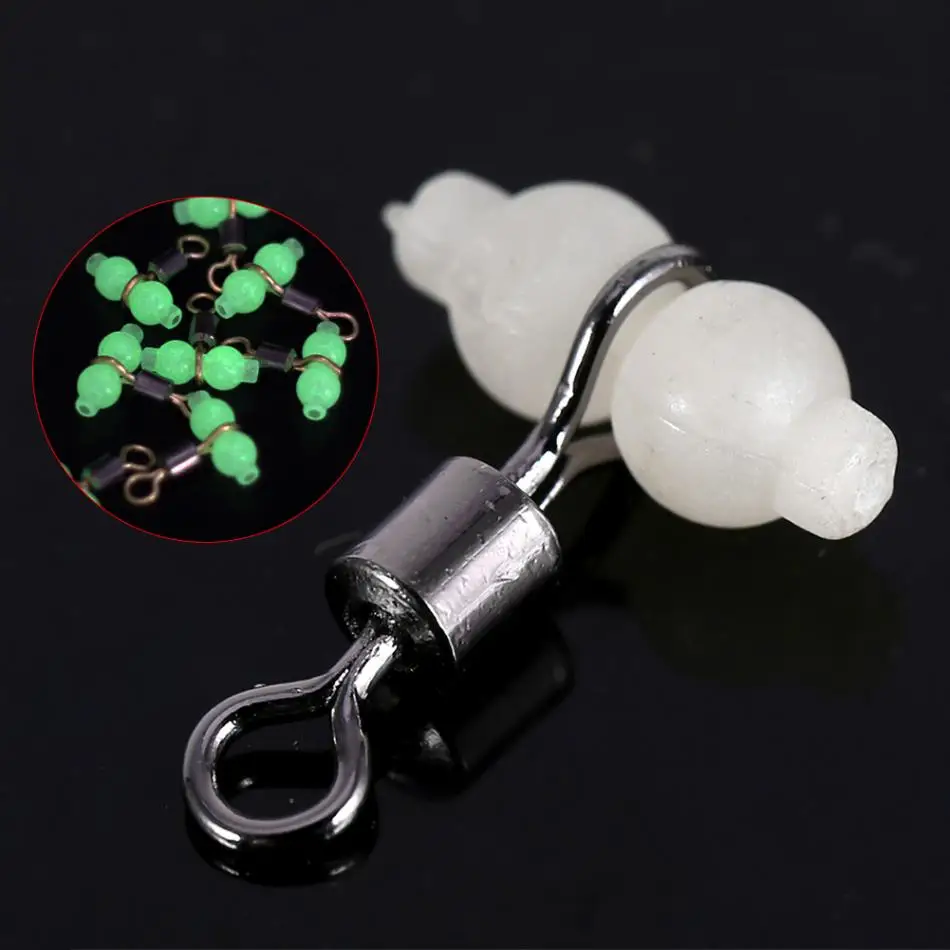 

30pcs 3 Way Luminous T-shape Cross-line Rolling Swivel With Pearl Fishing Swivels Fishhooks Fishing Connector Sea Fishing Tackle
