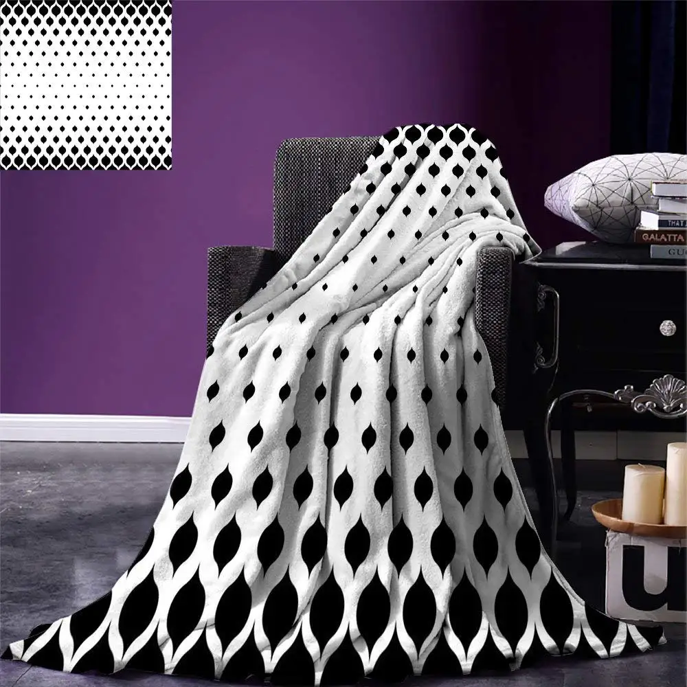 Damask Throw Blanket Classical Antique Victorian Inspired Shapes