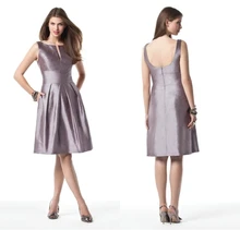 2015 New Fashionable Lavender A-line Sleeveless And V-Neck Low Back Bridesmaid Dresses Special Occasion Dresses Vestidos Longos