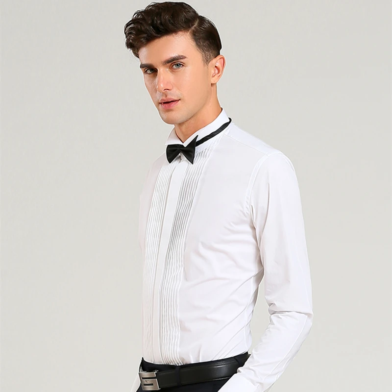 Wing Tip Collar Men Formal Dress Shirts 