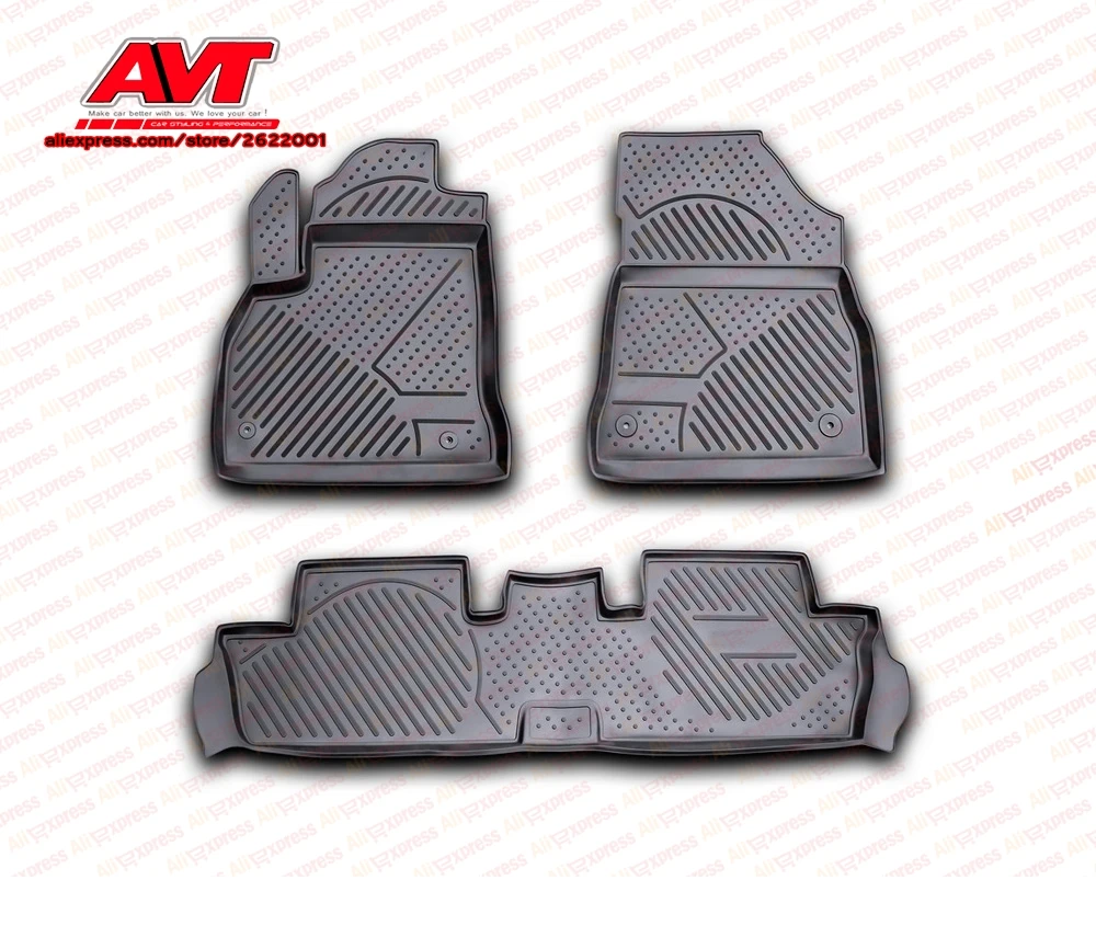 

Floor mats for Peugeot 3008 2010-2016 3 pcs rubber rugs non slip rubber interior car styling accessories