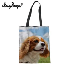 Noisydesigns женская сумка-тоут для женщин шоппинг Charles Spaniel рисунок питомца сумка девушка холст на заказ человек путешествия леди Kawaii Собаки