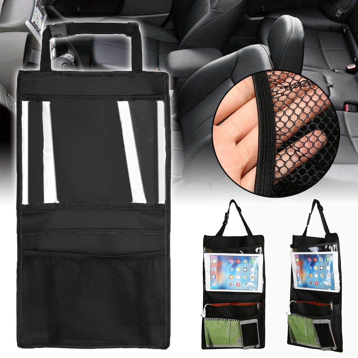 

Multi Pocket Hanging Storage Bag Car Seat Back Organiser Tablet i-Pad Holder Stowing Tidying Storage Hanging Bag Travel