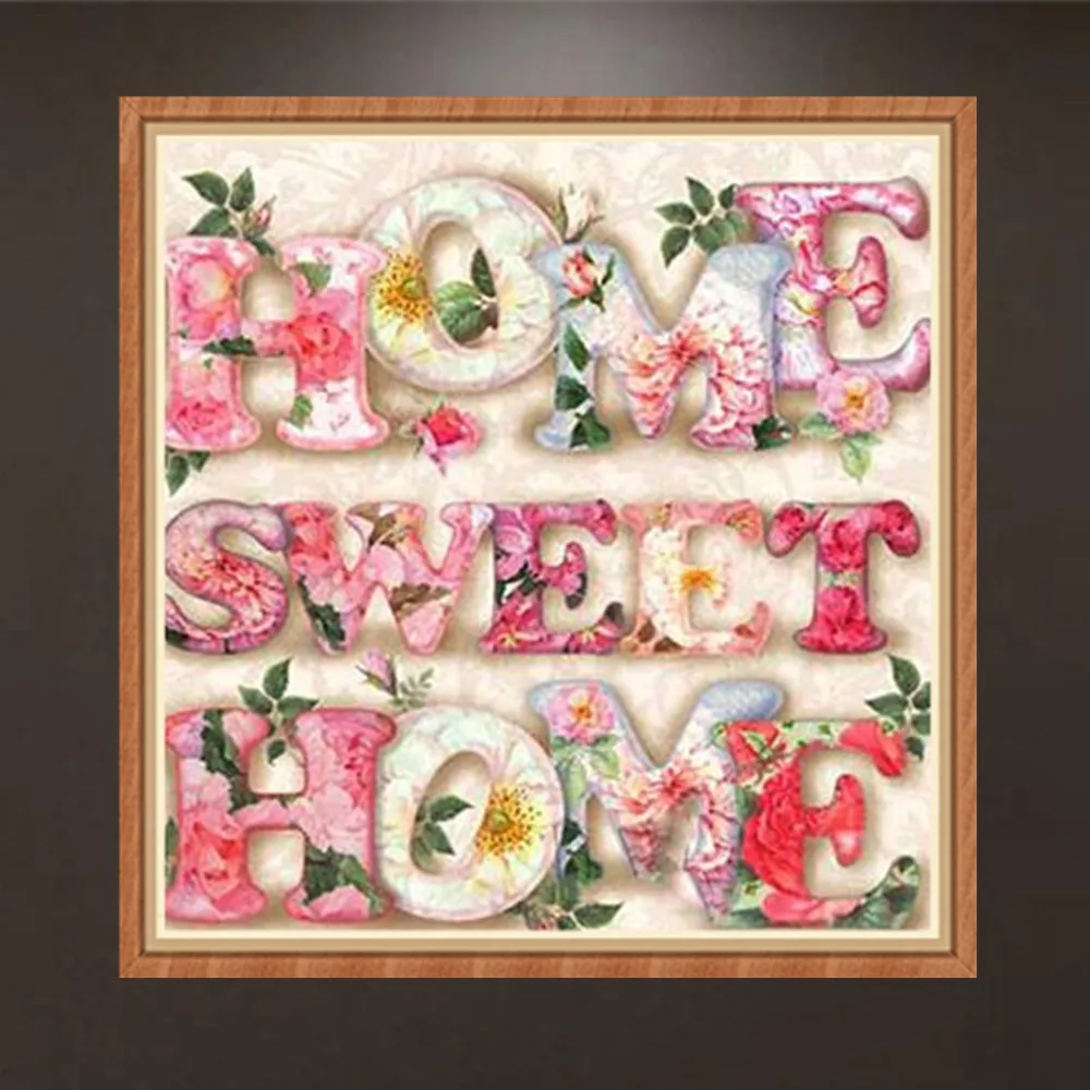 

5D DIY Diamond Mosaic Embroidery Cross Craft Stitch Beaded Sweet Home Diamond Painting Home Decor Art Sign Wall Painting