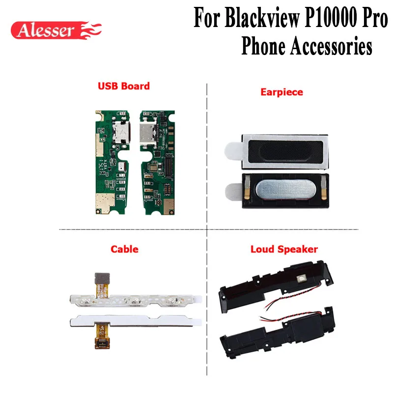 

Alesser For Blackview P10000 Pro Loud Speaker USB Board Earpiece Power Volume Cable Replacement For Blackview P10000 Pro Phone