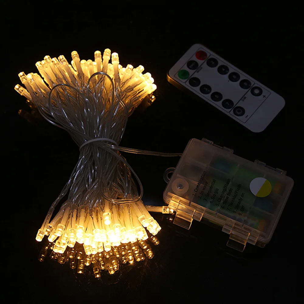 10M 100leds 8 Modes Remote Control luminaria LED Christmas Fairy String