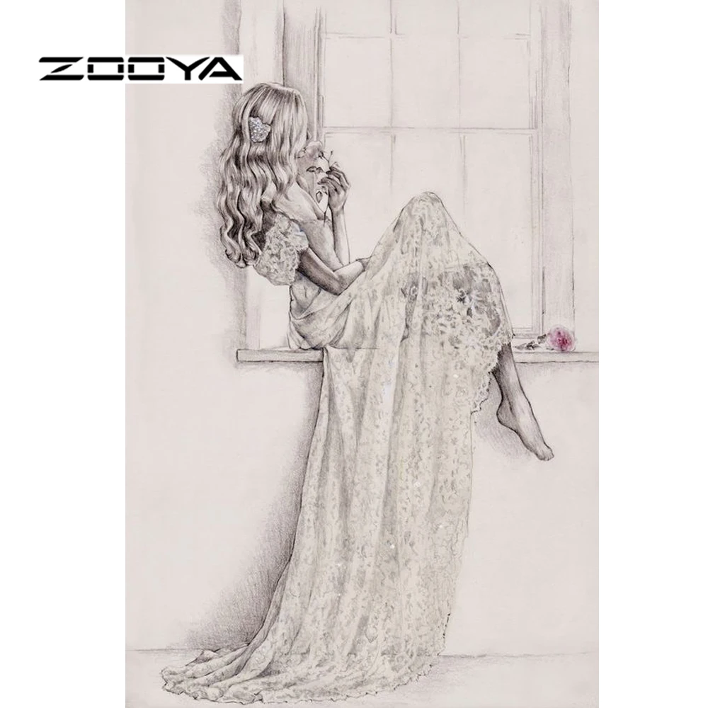 

ZOOYA Diamond Embroidery Lady Nobility Elegan Diamond Painting Pattern Rhinestones Diamond Mosaic Needlework DIY Kits BB1582