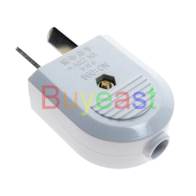 

Australian, New Zealand, China 2 Flat Pin rotating pin AU or DIY Rewireable Power Plug AC100~220V 10A White