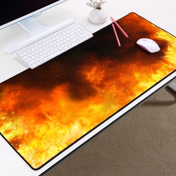 

Congsipad Cool Lifelike Burning Flame Effects Desk Table Mousepad Gaming Mose Mat Pad Large Size Locked Edge Antiskid Rubber Mat