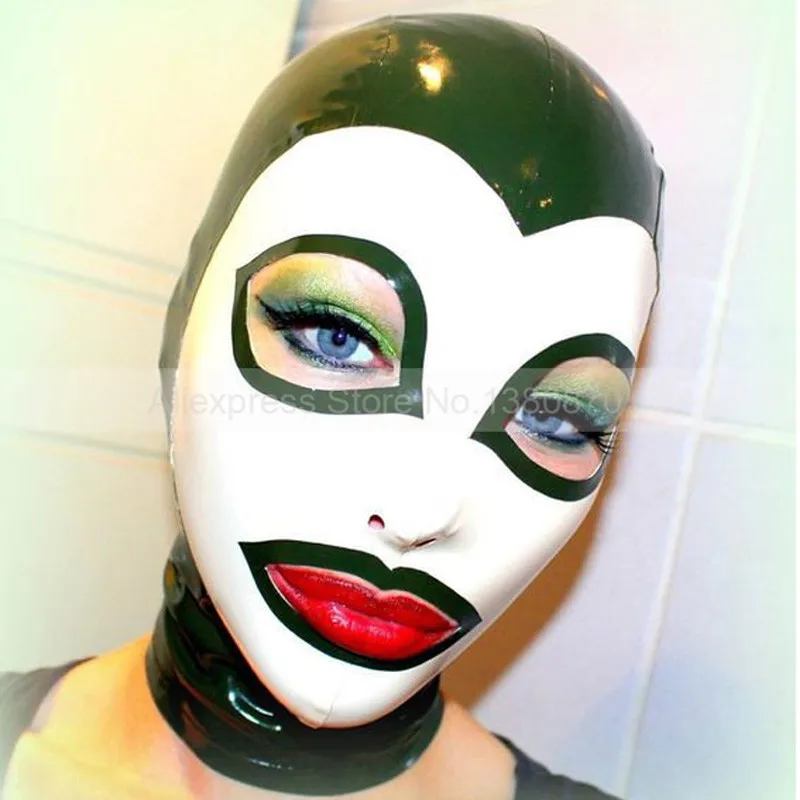 

Sexy Latex Hood Rubber Mask Handmade Costumes S-LM157