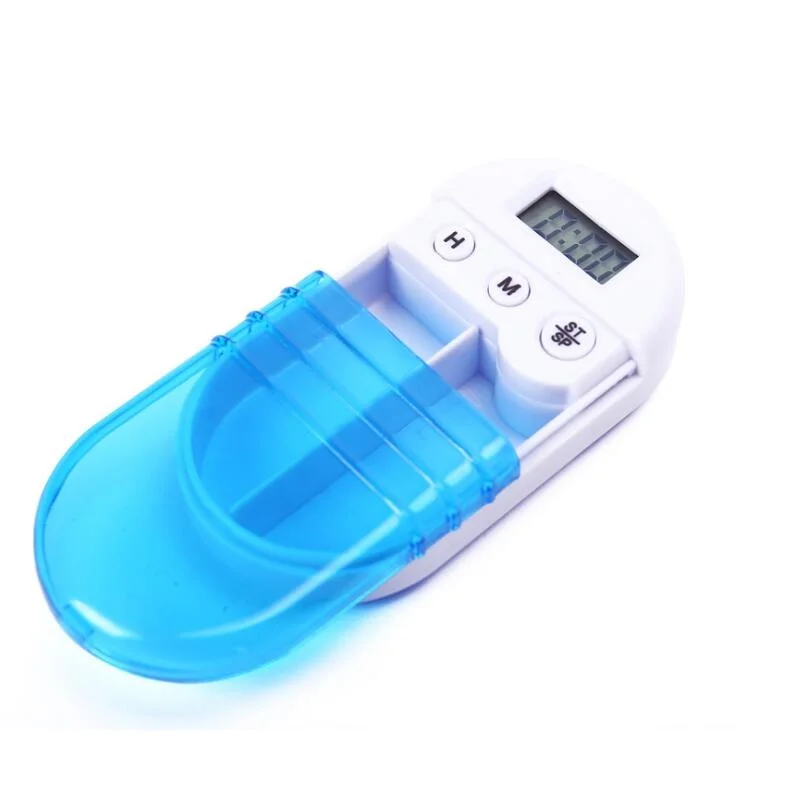 

Portable electronic timing pillbox reminding kit reminder recording week for older two lattice pill cases