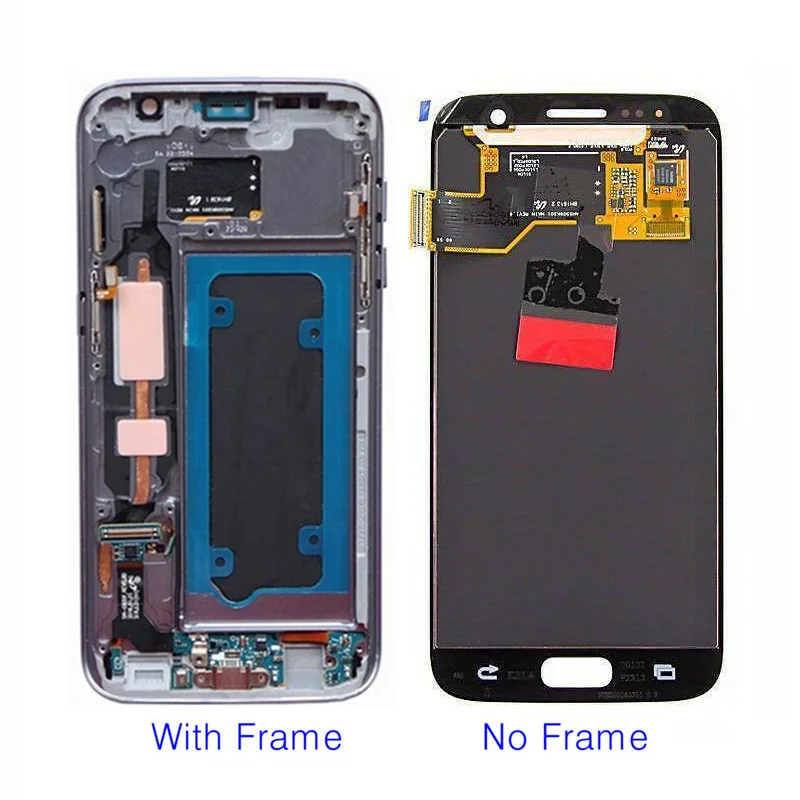 100% тест samsung S7 ЖК экран с рамкой для Galaxy G930 G930F дисплей сенсорным экраном