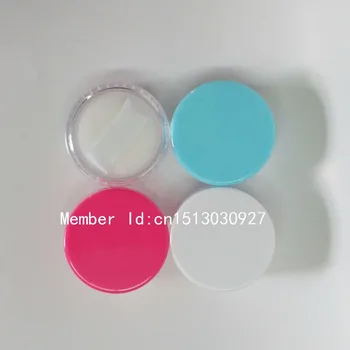 

2G Empty Loose Powder Container,Plastic Colored Loose Powder Case,Portable Sample Cosmetic Refillable Powder Box with pad
