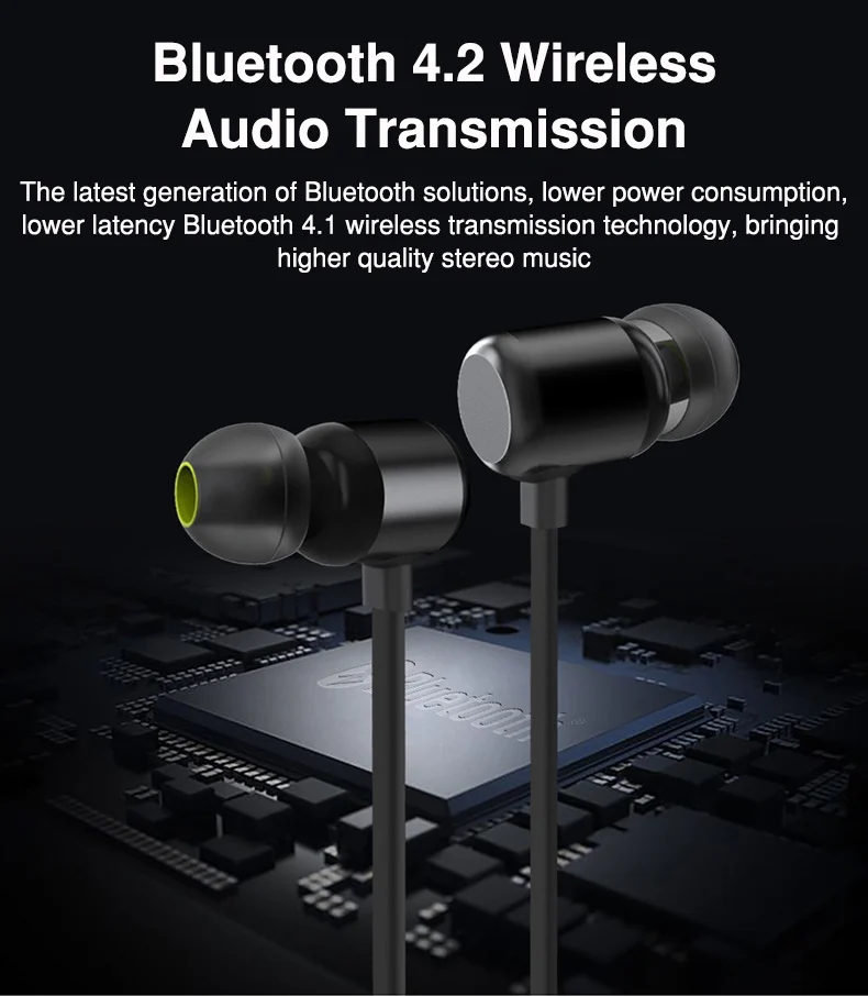 Magnetic Switch Sports Bluetooth Earphones Active Noise Cancelling Wireless Bluetooth Earpiece Headphone Headset with Microphone (8)