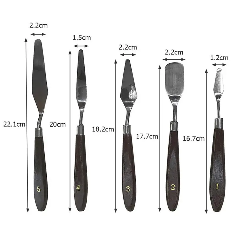 5 шт./компл. Шпатель скребок для палитры картина маслом Ножи для художника для рукоделия гончарные инструменты Керамика глины Набор для лепки