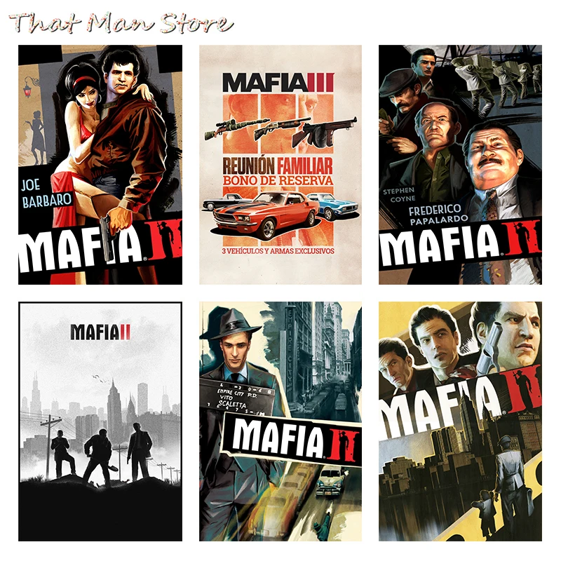 

Mafia 2 3 Coated paper Poster Print Video Game Class Home Decor Wallpaper 42*30cm