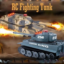 2pcs/set 1:32 2.4G RC Tank Toy With Fighting Infrared Ray Led Remote Control Battle Tanks Model Shoot Robot RC Toys for Kid Gift new intelligent rc robot funny indoor outdoor game toys 2 4g dancing battle model toy multi function remote control robots
