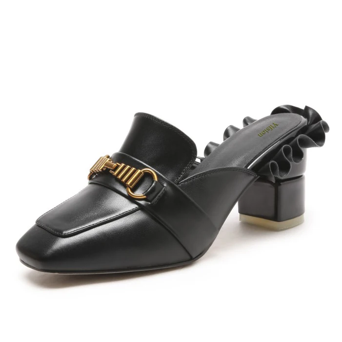Uu Yifsion Negro Del Black Pie Mulas Nuevas Dedo Red Blanco Boda Zapatos Extraño Tamaño 3 Sandalias Estilo D0311 d0311 9 Cuadrados Ee White Mujeres d0311 Tacón De Las Rojo HrHwxqP