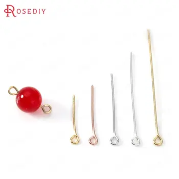 

20MM 25MM 30MM 35MM 40MM 45MM 50MM 24K Gold Color Brass Eye Pins Connect Beads Pins High Quality Diy Jewelry Accessories