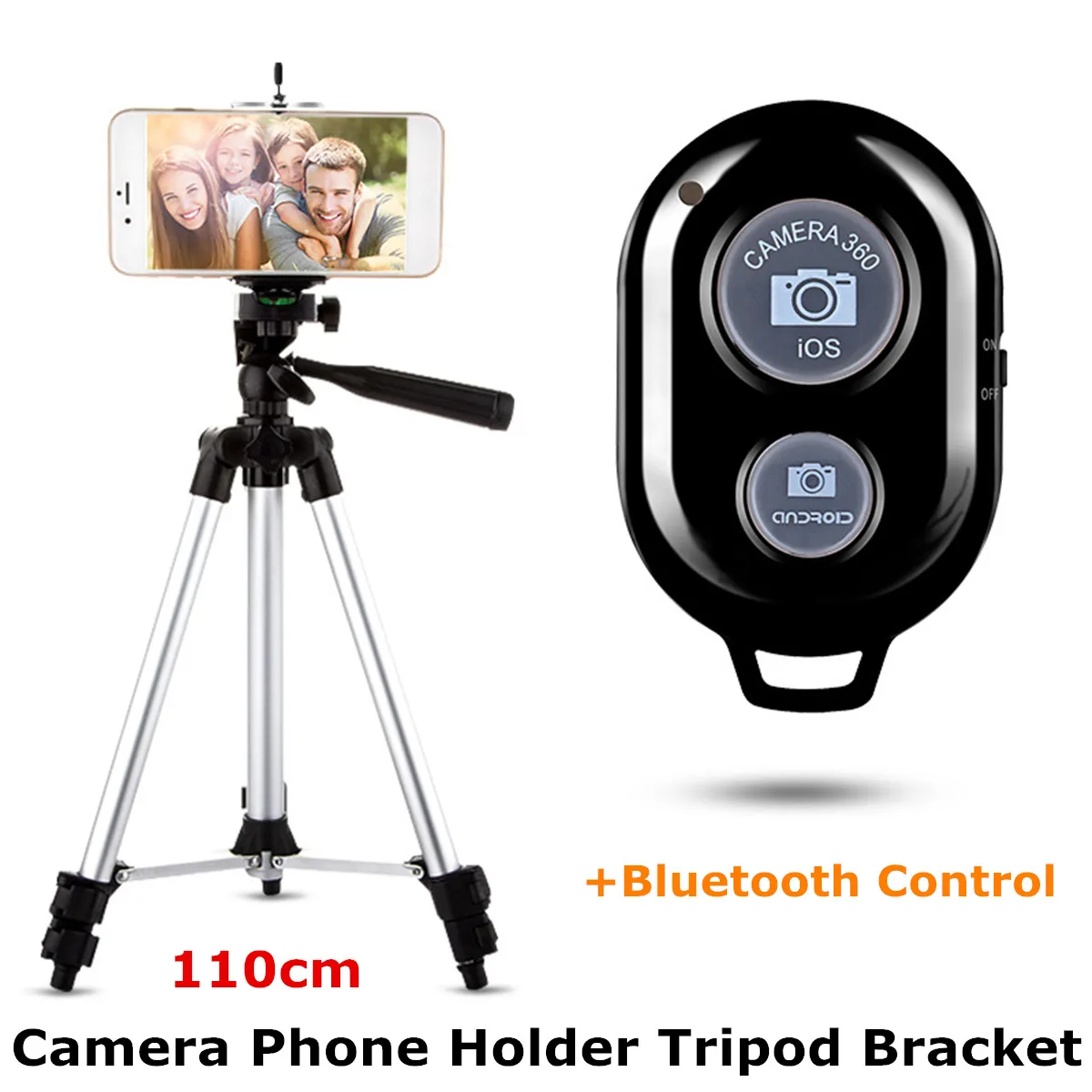 

Adjustable Camera Phone Holder Stand Telescopic Tripod Kits + bluetooth Control Portable Flexible for Outdoor 360 horizontal