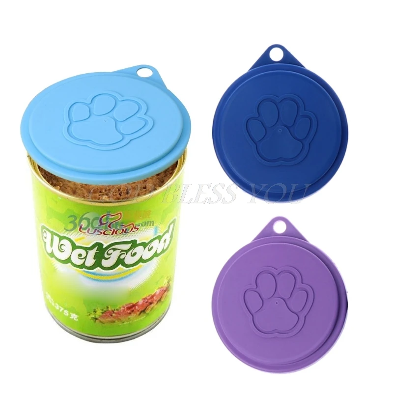 

Dog Storage Top Cap Food Can Tin Cover Lid Pet Cat Puppy Food Can Reusable