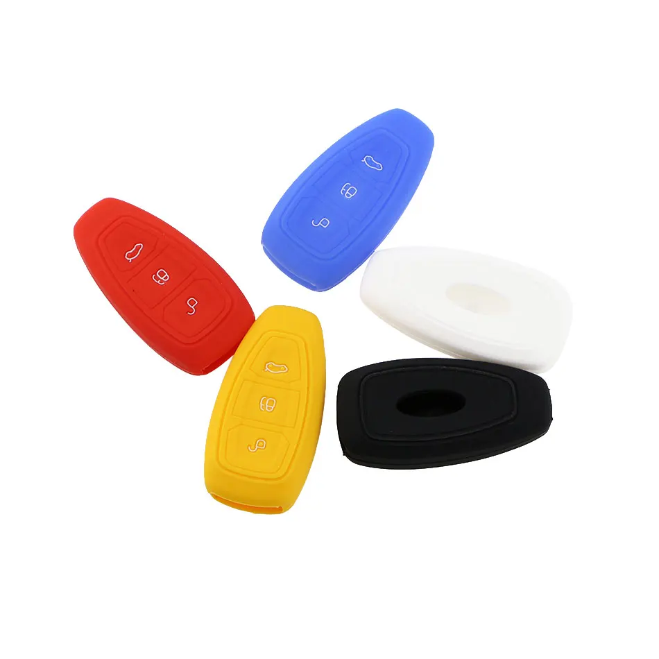 

Remote Smart Car Key Case Cover for Ford Fiesta Focus 3 4 Mondeo C-Max Cmax B-Max Kuga Escape Ecosport Silicone 3 Buttons