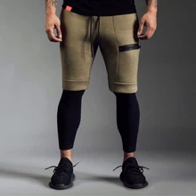 Для мужчин s Спорт бег шорты брюки хлопок тренировки Бодибилдинг штаны тренажерный зал Фитнес Твердые Спортивная джоггеры Для мужчин спортивные шорты