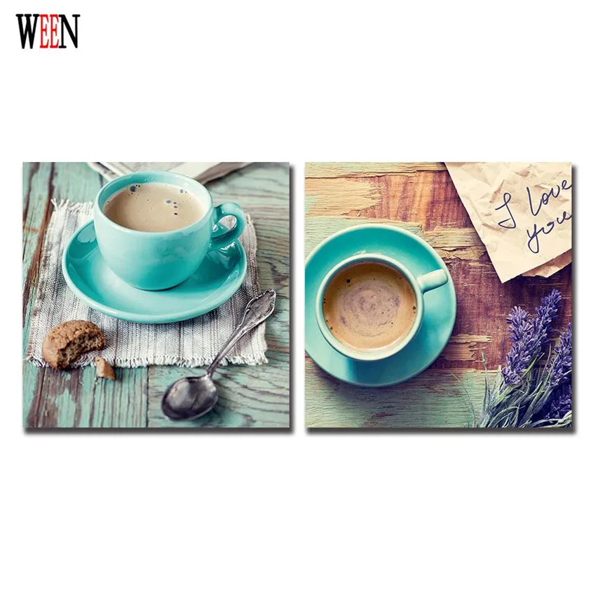 Coffee Canvas Painting dessert Poster framed Wall Pictures For Living Room Print On Canvas Wall Decor Painting home decor cheap