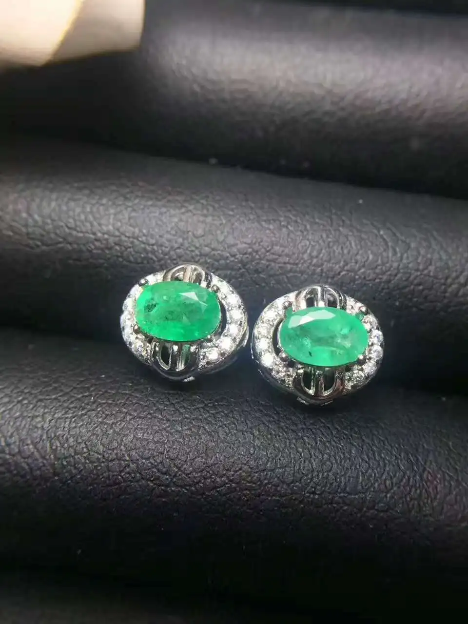 natural green emerald stud earrings 925 sterling silver natural ...
