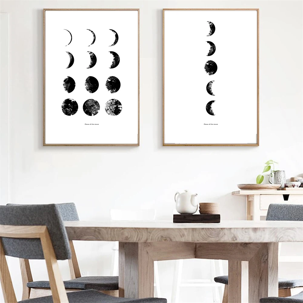 Half Moon Full Moon Poster Wall Art Posters And Prints Canvas Nordic