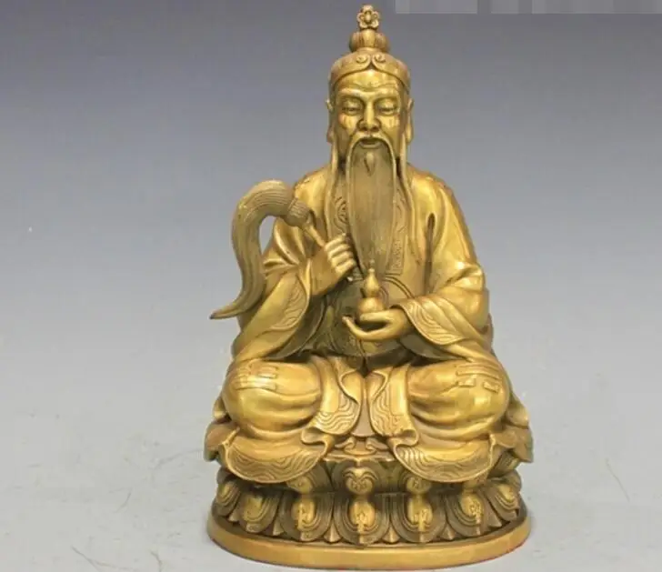 China Taoism Buddha Pure Copper Brass Taoist priest Statuein Statues