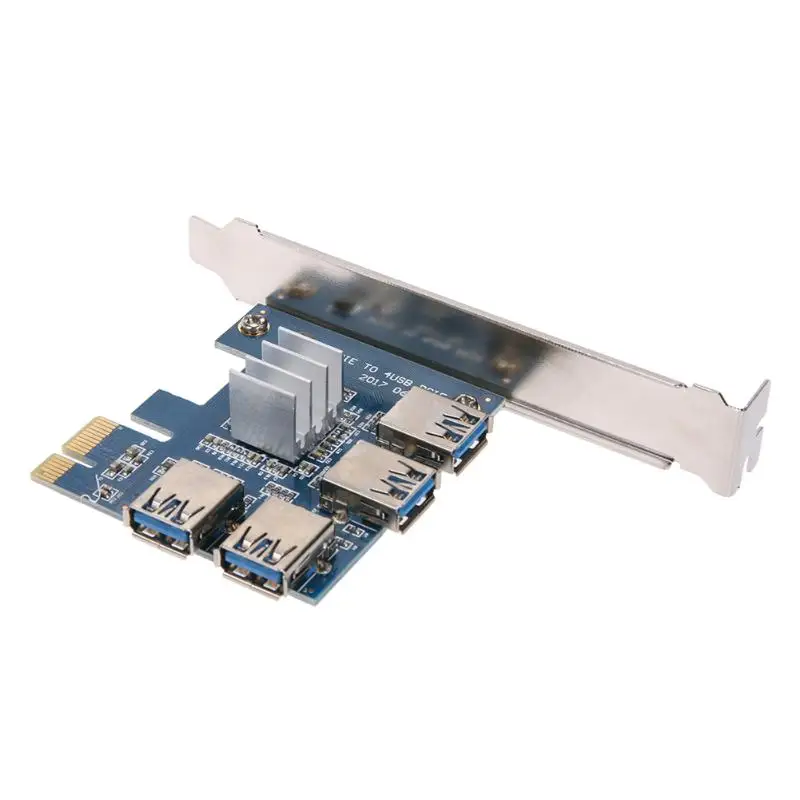 Купить разъем PCI-е 1х к внешним 4 PCI-е слотов стояк карту PCIe 1 до 4 ...