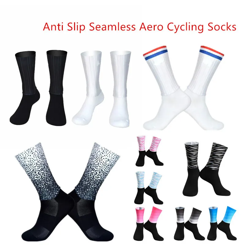 New Summer Breathable Cycling Socks Men Women Anti Slip Silicone Seamless Aero Socks Wearproof Road Bike Socks Ciclismo