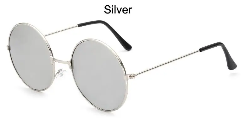 Модный круглый металлический каркас солнцезащитные очки Для мужчин Для женщин телефона в ретро стиле с изображением принца зеркало Круглые Солнцезащитные очки для женщин с разноцветными шнурками-Цвета опционально - Цвет линз: Silver